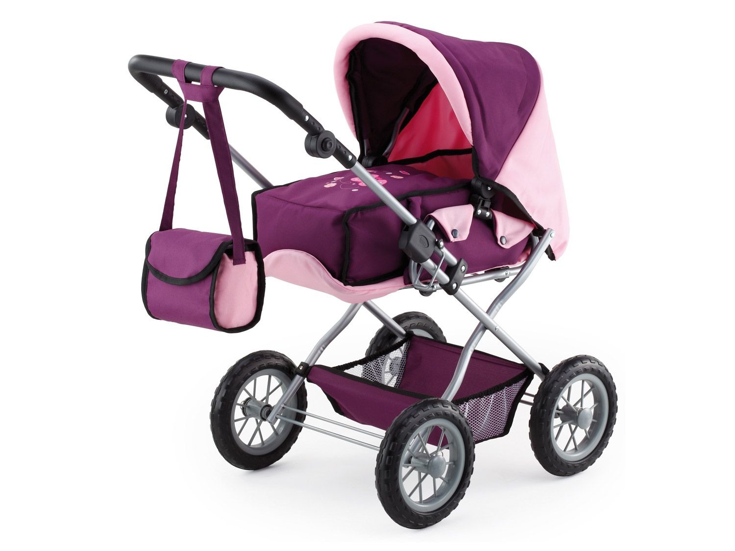 Bayer Design Puppenbuggy Lila – Klappbarer Puppenwagen Mit Sicherheitsgurt, Für Puppen Bis 46 Cm
