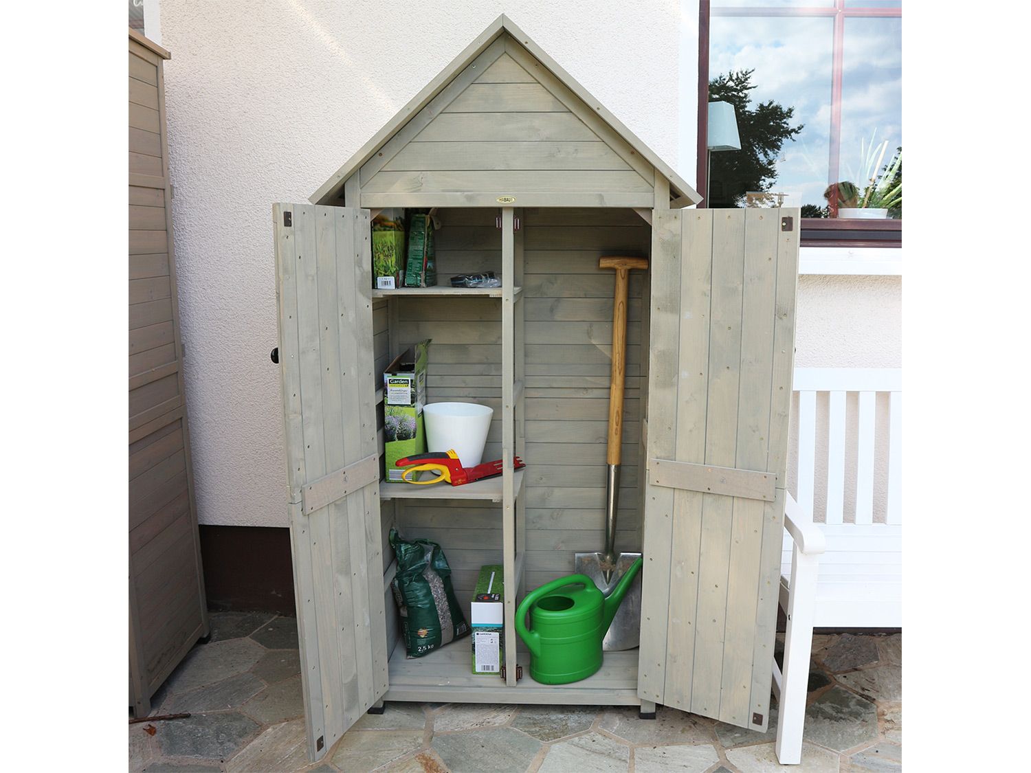 HABAU Gartenschrank »Lena«, 83 x 45 x 178 cm, grau – Bild 2 von 4