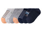 Sechser-Pack Socken für Jungen mit Streifen und Fahrzeug-Motiv.