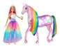 Barbie Puppe mit leuchtendem Regenbogen-Einhorn.