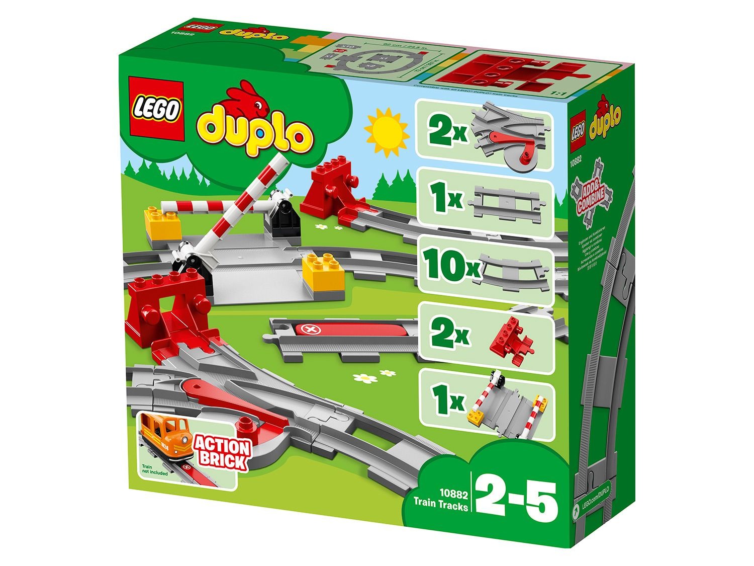 Lego® Duplo Eisenbahn TRAIN Schienen Gerade Gebogene Weiche Gleis BLAUGRAU ZUG G 