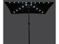 Ein schwarzer Sonnenschirm mit integrierter LED-Beleuchtung.