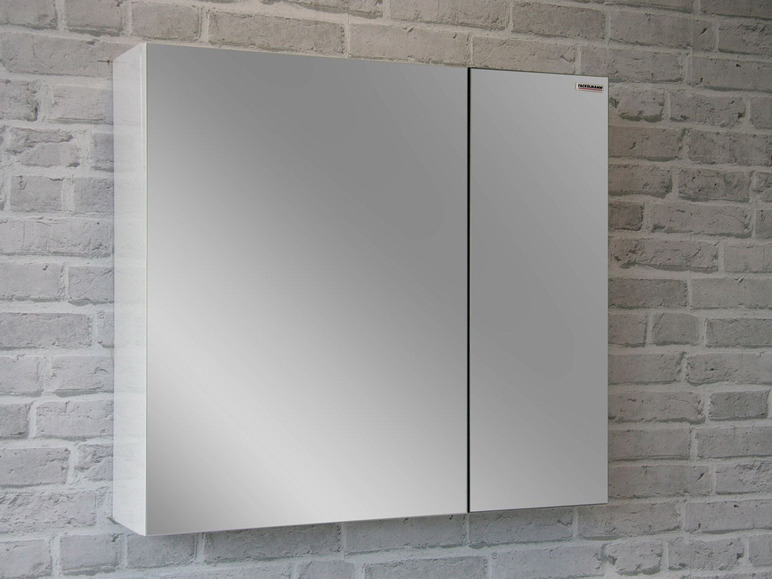 Gehe zu Vollbildansicht: FACKELMANN Spiegelschrank »F100«, mit 2 Türen, 2 Glaseinlegeböden, inklusive Elektrobox - Bild 1