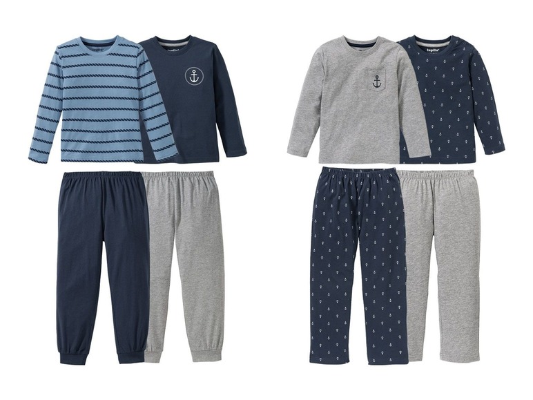 Gehe zu Vollbildansicht: LUPILU® Jungen Schlafanzug, 2 Stück, enthält Bio-Baumwolle - Bild 1