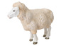 Ein weißes Plastik-Schaf, geeignet zum Spielen oder Dekorieren.
