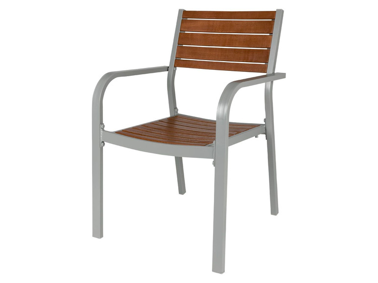 Go to full screen view: FLORABEST® stacking chair »Buenos Aires«, aluminium/wood - image 1
