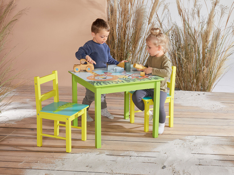 Gehe zu Vollbildansicht: LIVARNO home Kinder Tisch mit 2 Stühlen, mit Safari-Motiven - Bild 2