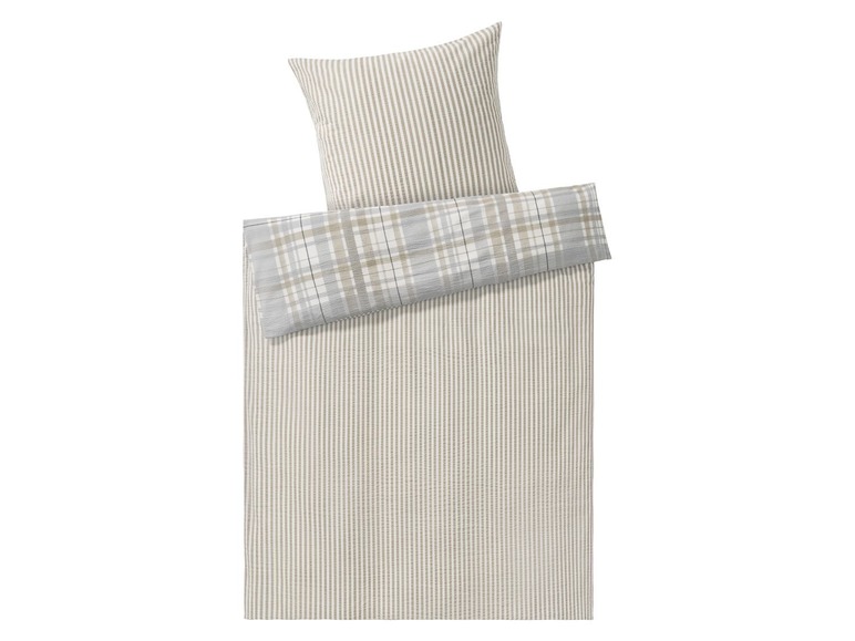 Gehe zu Vollbildansicht: MERADISO® Seersucker Bettwäsche, 135 x 200 cm, mit Reißverschluss, aus reiner Baumwolle - Bild 7
