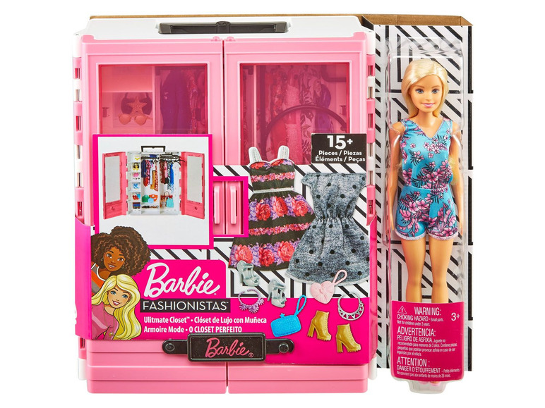Gehe zu Vollbildansicht: Barbie Traum Kleiderschrank mit Puppe - Bild 2