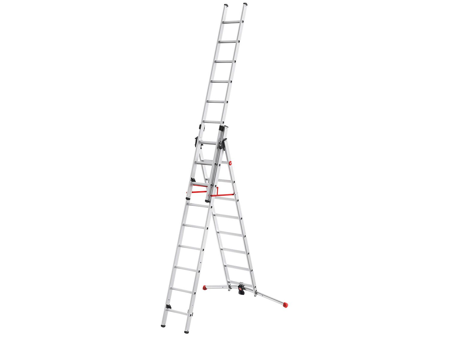 Hailo Alu-Kombileiter "S100 ProfiLOT" 2 x 9 + 1 x 8 Sprossen – Bild 2 von 4