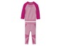 Ein rosafarbenes Sportset mit langen Ärmeln und Leggings.
