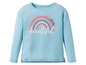 Hellblaues Langarmshirt mit Regenbogen und dem Schriftzug 'make today beautiful'.