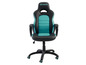 Ein schwarzer und türkisfarbener Nacon Gaming-Stuhl mit Rollen.