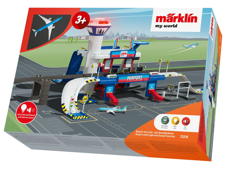 Märklin my world Spielzeug Flughafen mit Licht- und Soundeffekten.