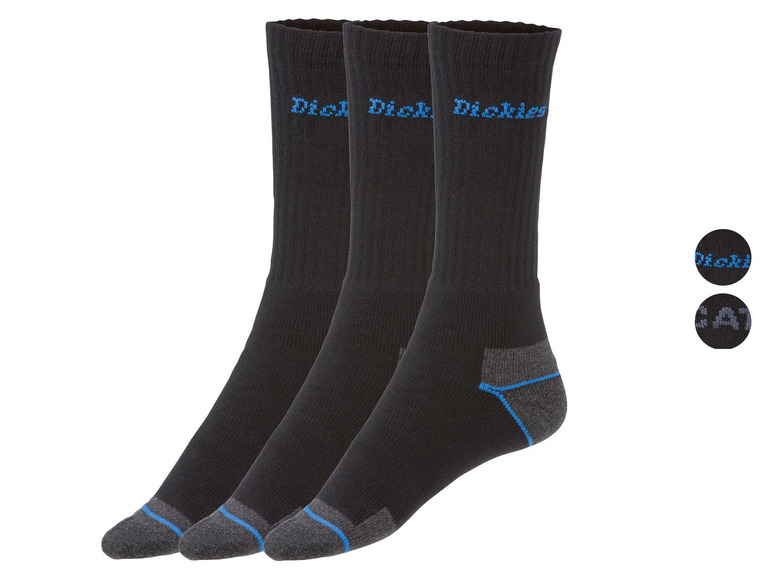 Drei Paar schwarze Dickies Socken.