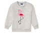 Grauer Pullover mit Flamingo-Motiv