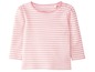 Ein rosa gestreiftes Langarmshirt für Babys.