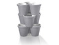 Graue Blumentöpfe in Turmform
