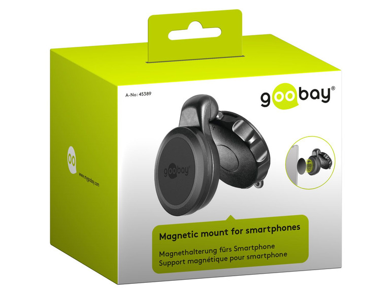 Gehe zu Vollbildansicht: Goobay KfZ-Magnethalterung für Smartphones, schwarz - Bild 3