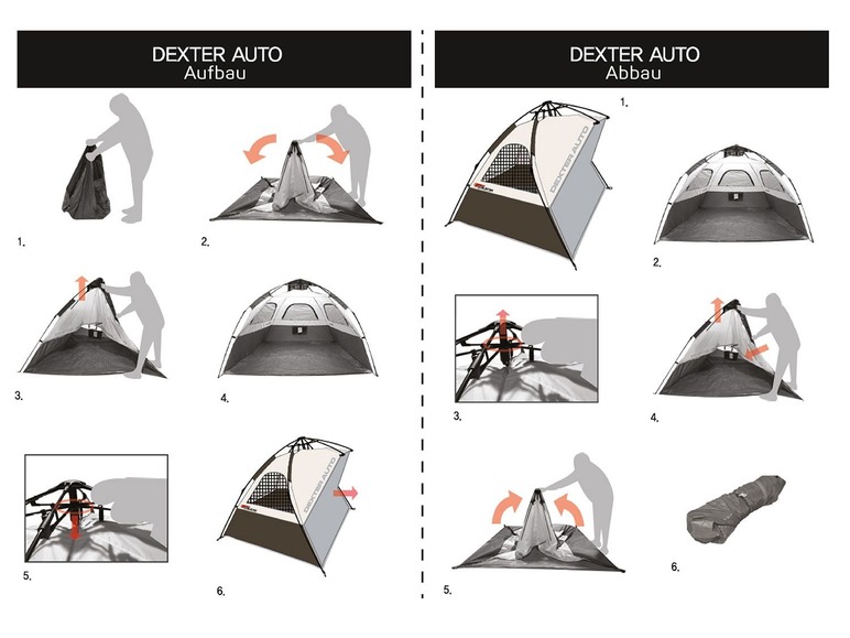 Gehe zu Vollbildansicht: Green-B Strandmuschel »Dexter Auto«, UV 50, mit großen Fenstern für optimale Belüftung - Bild 8