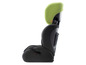 Schwarzer Autositz mit grünem Kopfstütze