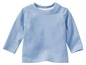 Ein hellblaues Langarmshirt für Babys.