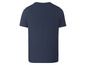 Ein dunkelblaues T-Shirt mit kurzen Ärmeln.