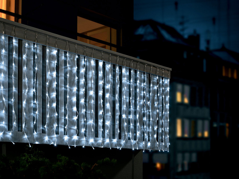 Gehe zu Vollbildansicht: Livarno Home Balkonvorhang 2x1m 220 mit 8 Funktionen LED - Bild 3