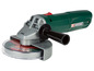 Eine grüne Parkside Winkelschleifmaschine mit einer Scheibe.