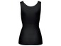 Ein schwarzes, nahtloses Tanktop, ideal für unter der Kleidung.
