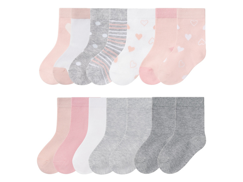 Gehe zu Vollbildansicht: lupilu® Kleinkinder Mädchen Socken, 7 Paar, mit Bio-Baumwolle - Bild 1