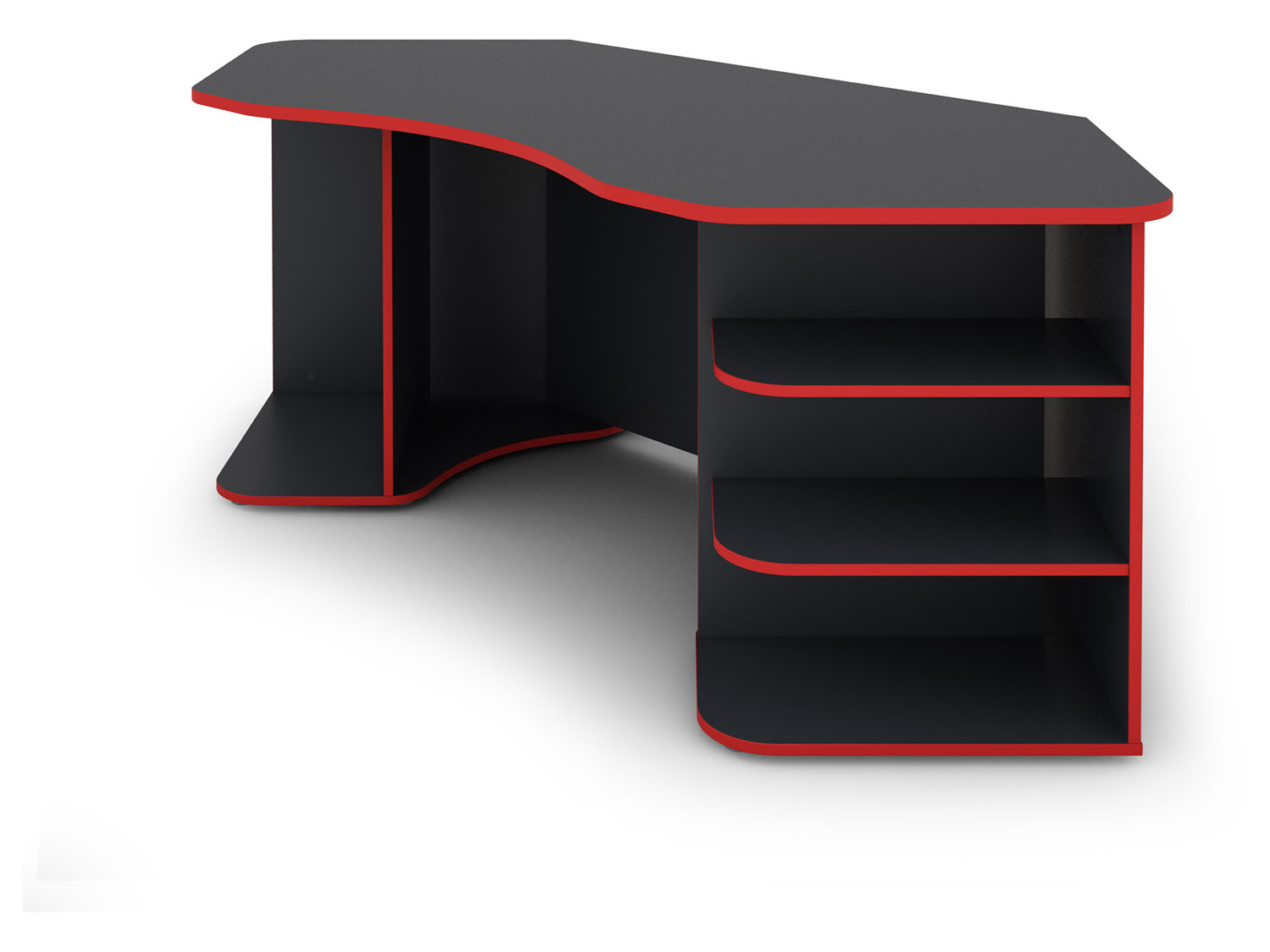 byLIVING Schreibtisch Thanatos (ohne Monitoraufsatz, Schwarz/Rot) | 04251942206432