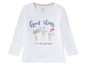 Weißes Langarmshirt von Lupilu mit Blumenprint und dem Text 'Good things come to those who gather'.