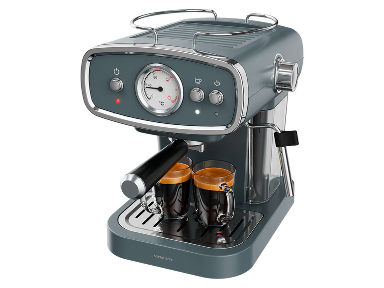 Gehe zu Vollbildansicht: Silvercrest Kitchen Tools Espressomaschine anthrazit »SEM 1050 A1«, mit Siebträger - Bild 2
