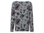 Ein graues Langarmshirt mit Blumenmuster.