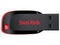 Ein schwarzer SanDisk USB-Stick mit roter Akzentfarbe.