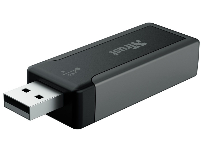 Ein schwarzer Trust USB-Stick.