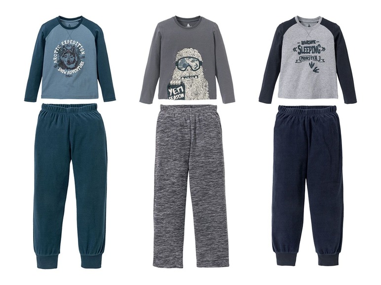 Gehe zu Vollbildansicht: PEPPERTS® Jungen Pyjama, Shirt aus Baumwolle, Hose in Fleece-Qualität - Bild 1