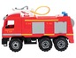 Ein rotes Feuerwehrauto mit Wasserwerfer und dem Schriftzug 'FEUERWEHR 112'.