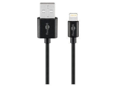 Goobay Lightning auf USB A 2.0-Lade- und Synchronisationskabel, 1 m, schwarz