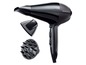Ein schwarzer Remington Föhn mit verschiedenen Aufsätzen.