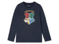 Ein dunkelblaues Langarmshirt mit dem Hogwarts-Wappen.