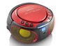 Roter Lenco CD-Player mit Bluetooth und USB-Anschluss.