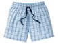 Blaue karierte Pyjamahose für Herren.