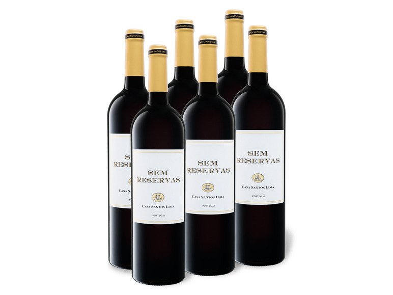 Gehe zu Vollbildansicht: 6 x 0,75-l-Flasche Weinpaket Sem Reservas Vinho Regional Lisboa, Rotwein - Bild 1
