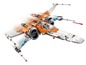 Ein LEGO Star Wars X-Wing-Jäger in Orange und Weiß.