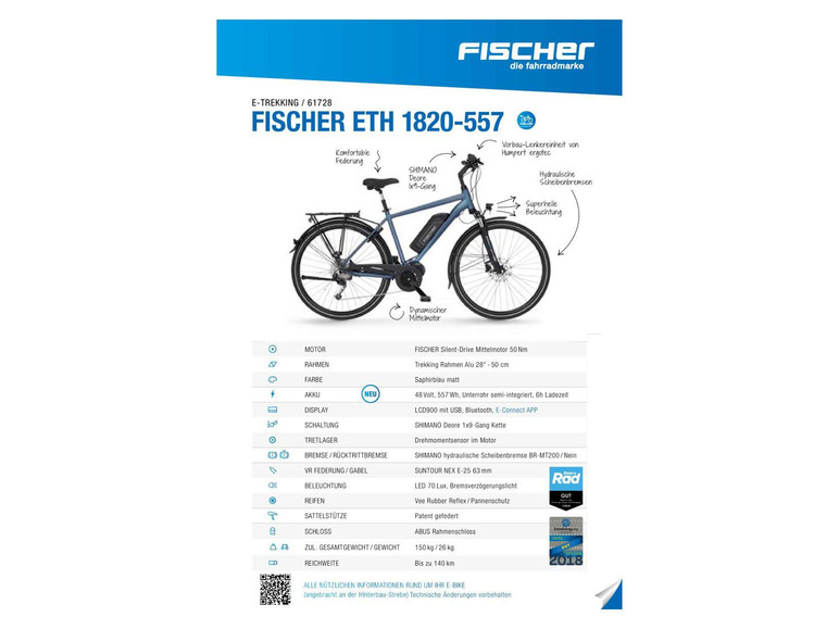 Gehe zu Vollbildansicht: FISCHER E-Bike Trekking "1806", 28 Zoll Modell 2021 - Bild 16