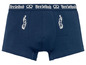 Blaue Boxershorts mit Brezelbub-Logo.
