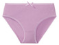 Lilafarbene Unterhose mit Schleife.