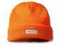 Orangefarbene Strickmütze mit 3M Thinsulate-Isolierung.